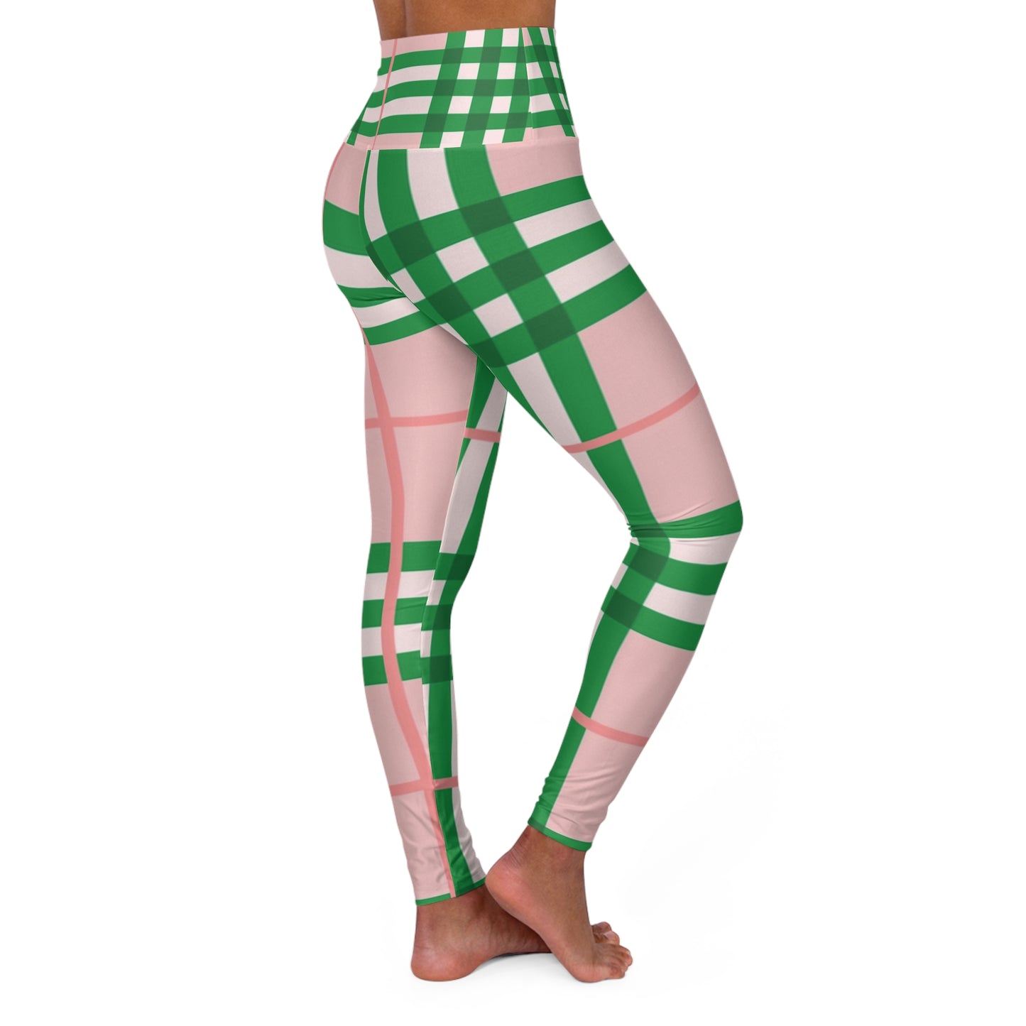 Plaid High Waisted Yoga Leggings (AOP)