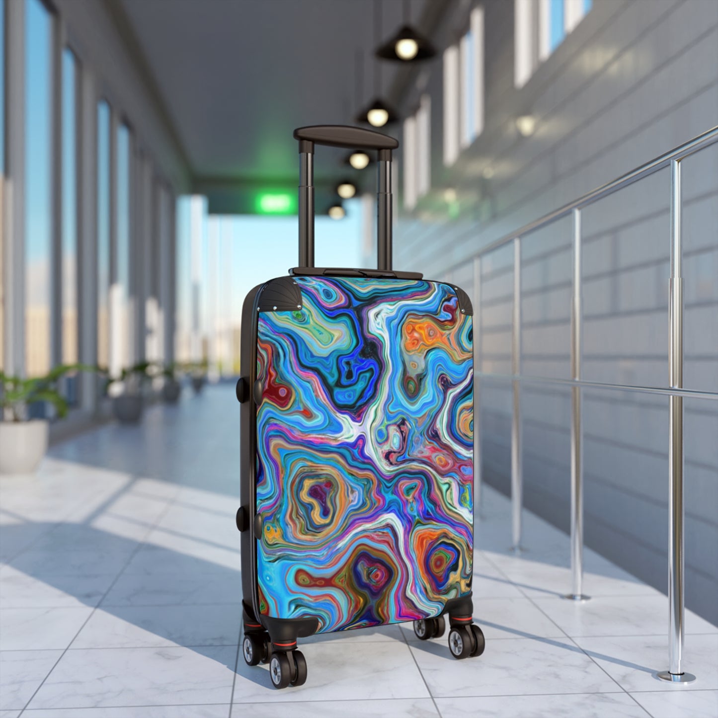 Suitcase with marble print