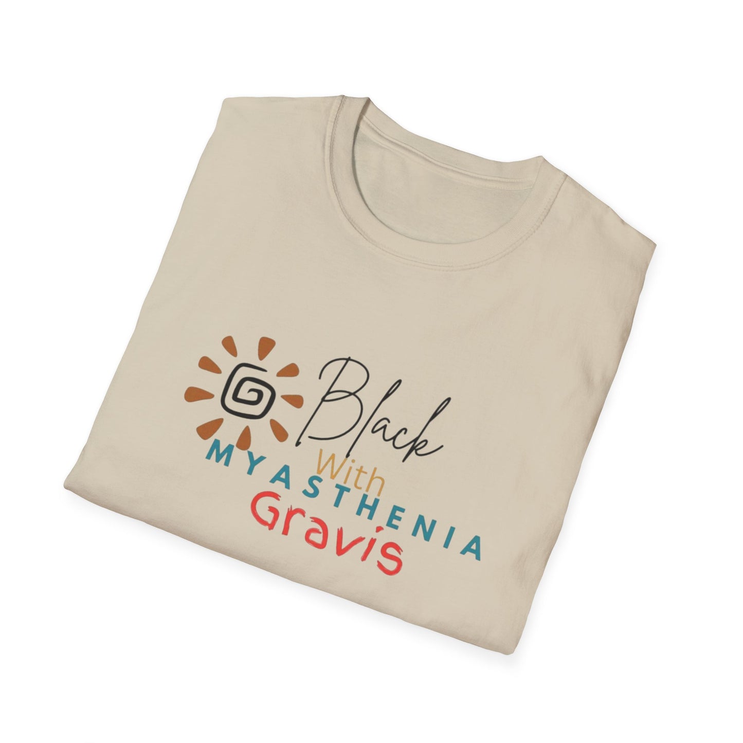 Black with Myasthenia Gravis Softstyle T-Shirt