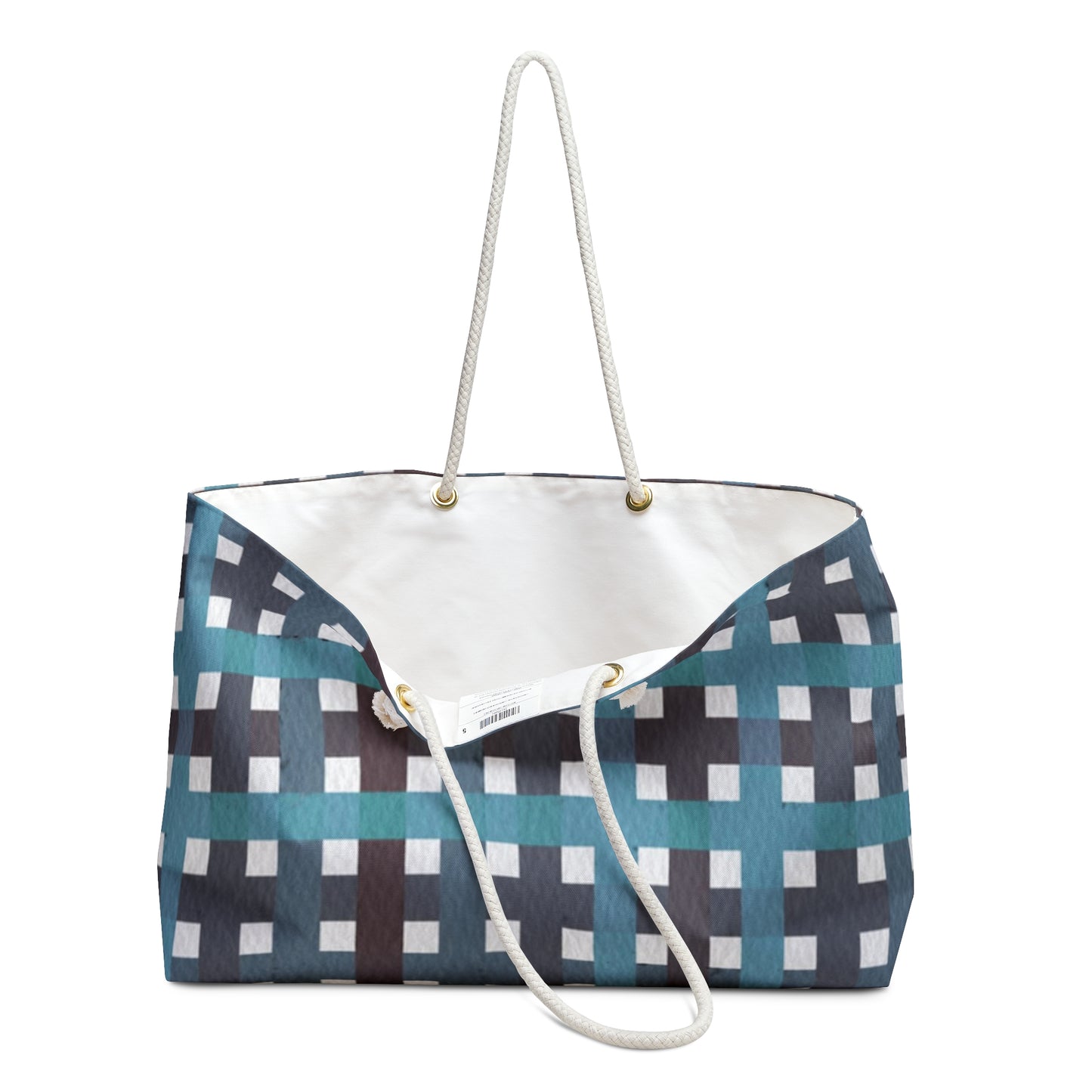 Weekender Bag in blue plaid