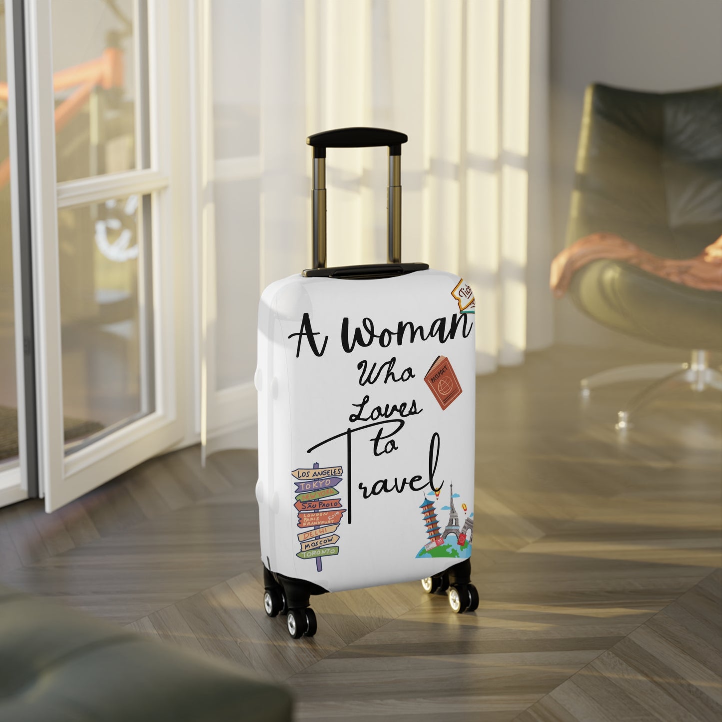 Luggage Cover Woman who love to travel