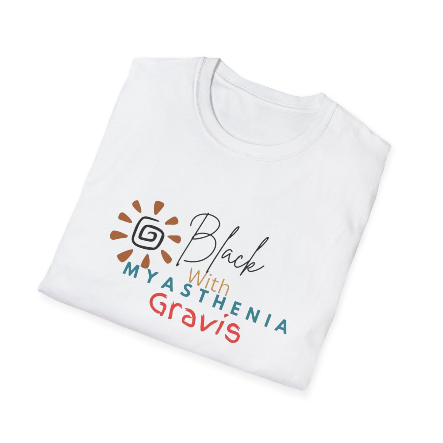 Black with Myasthenia Gravis Softstyle T-Shirt