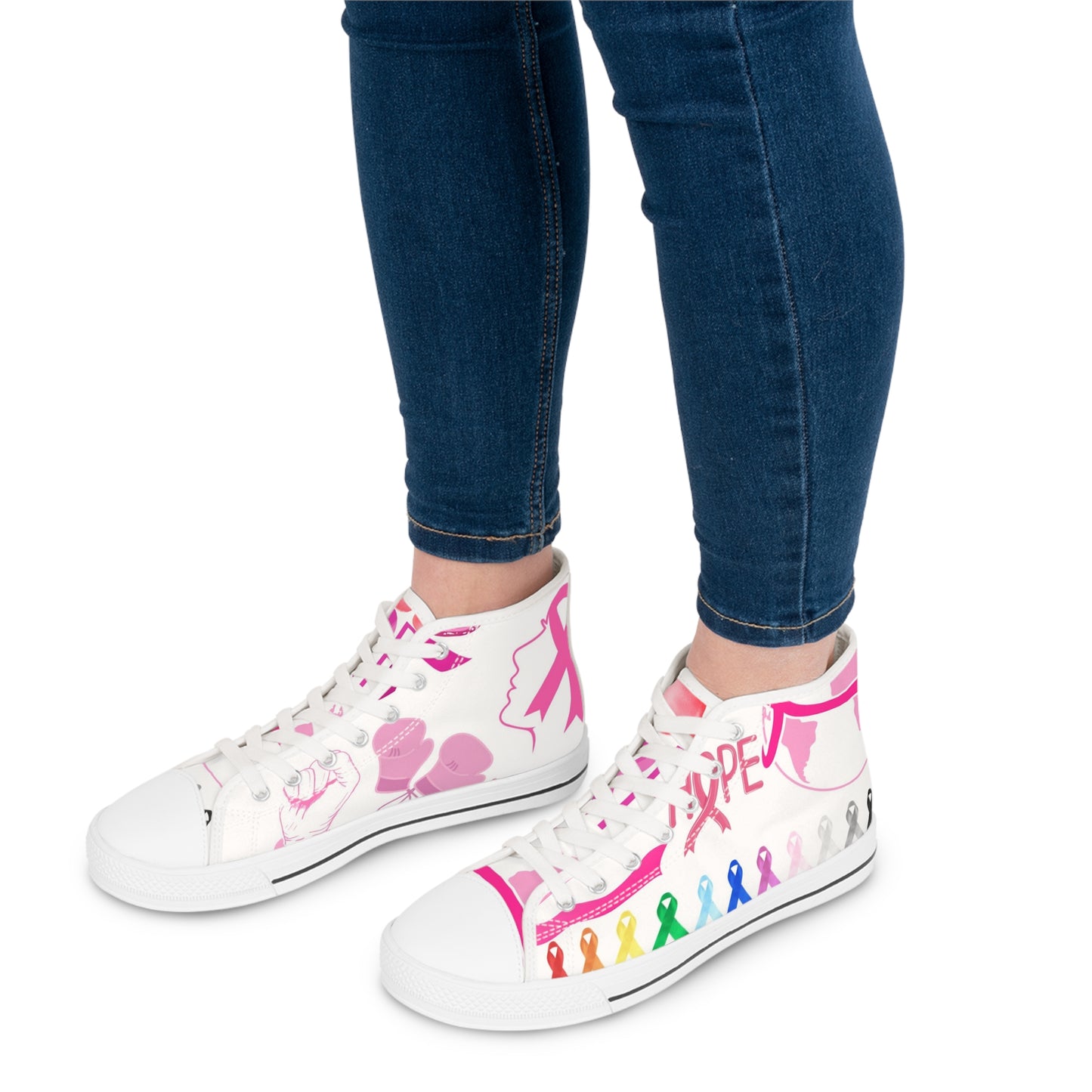 Awareness Fight Cancer High Top Sneakers