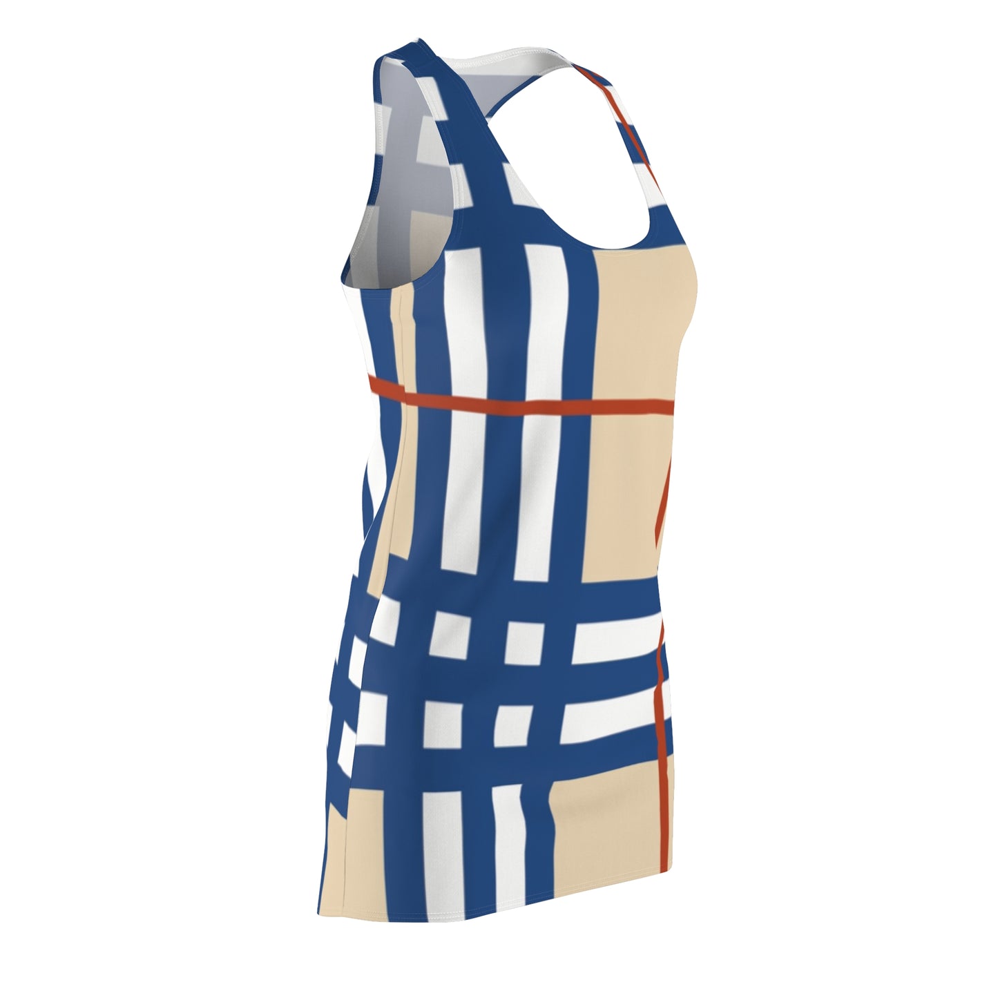 Plaid Cut & Sew Racerback Dress (AOP)