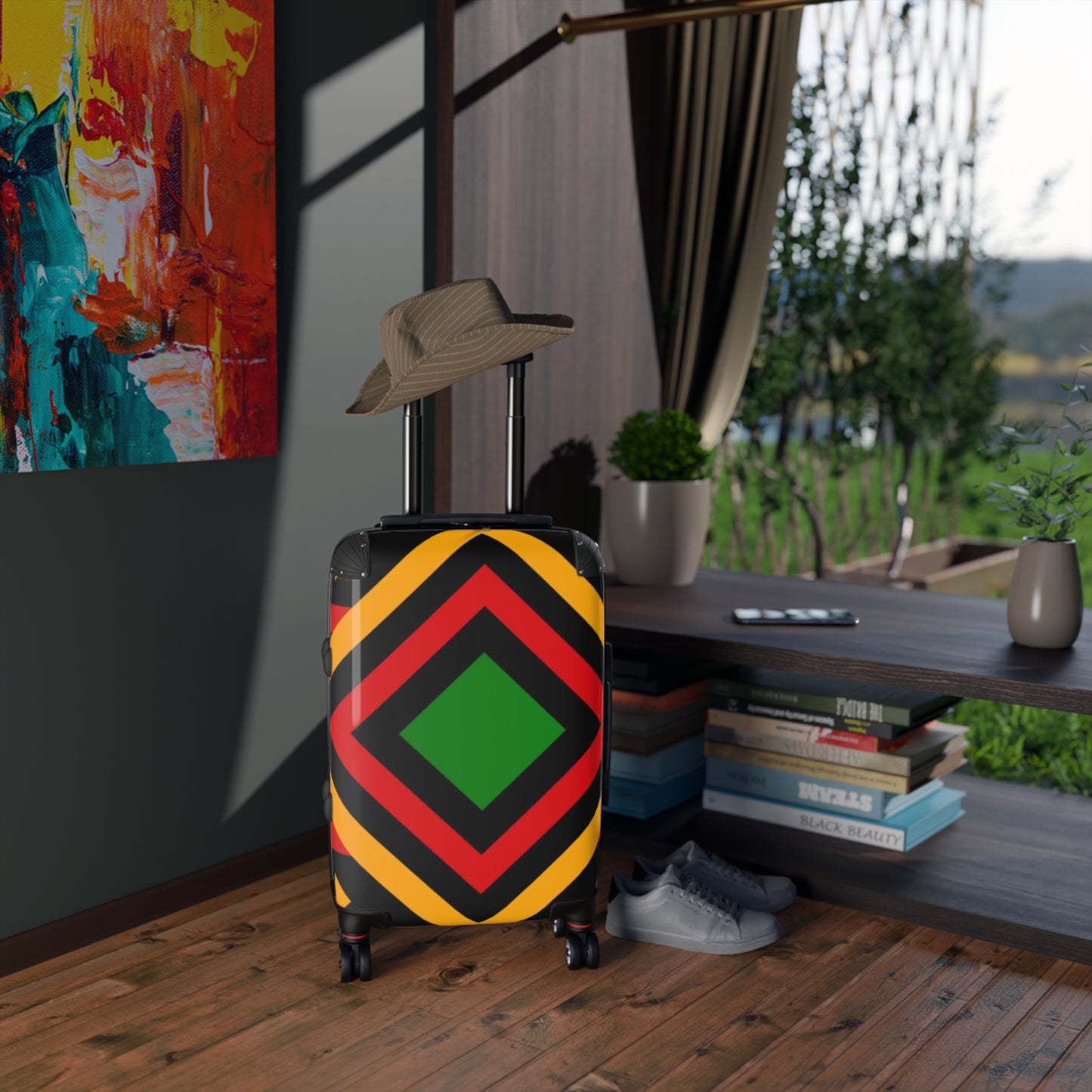 Suitcase with bold colors