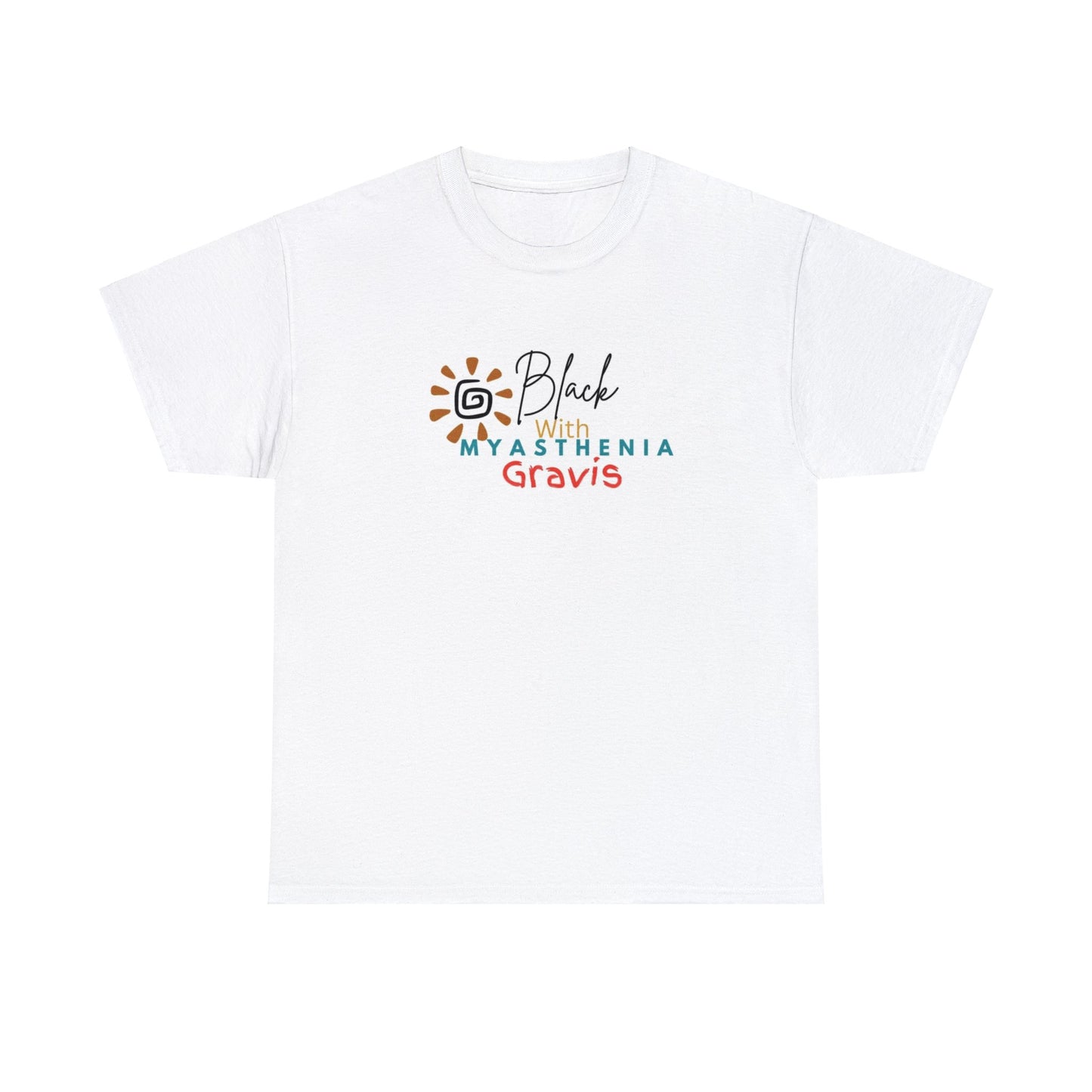 Black with Myasthenia Gravis Unisex Heavy Cotton Tee