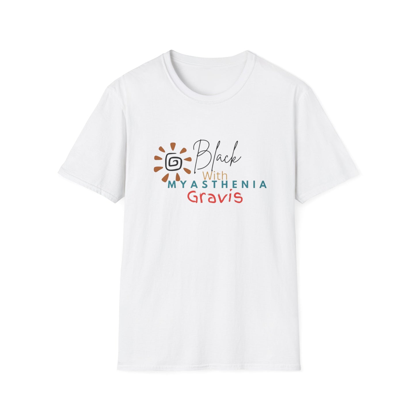 Black with Myasthenia Gravis Softstyle T-Shirt