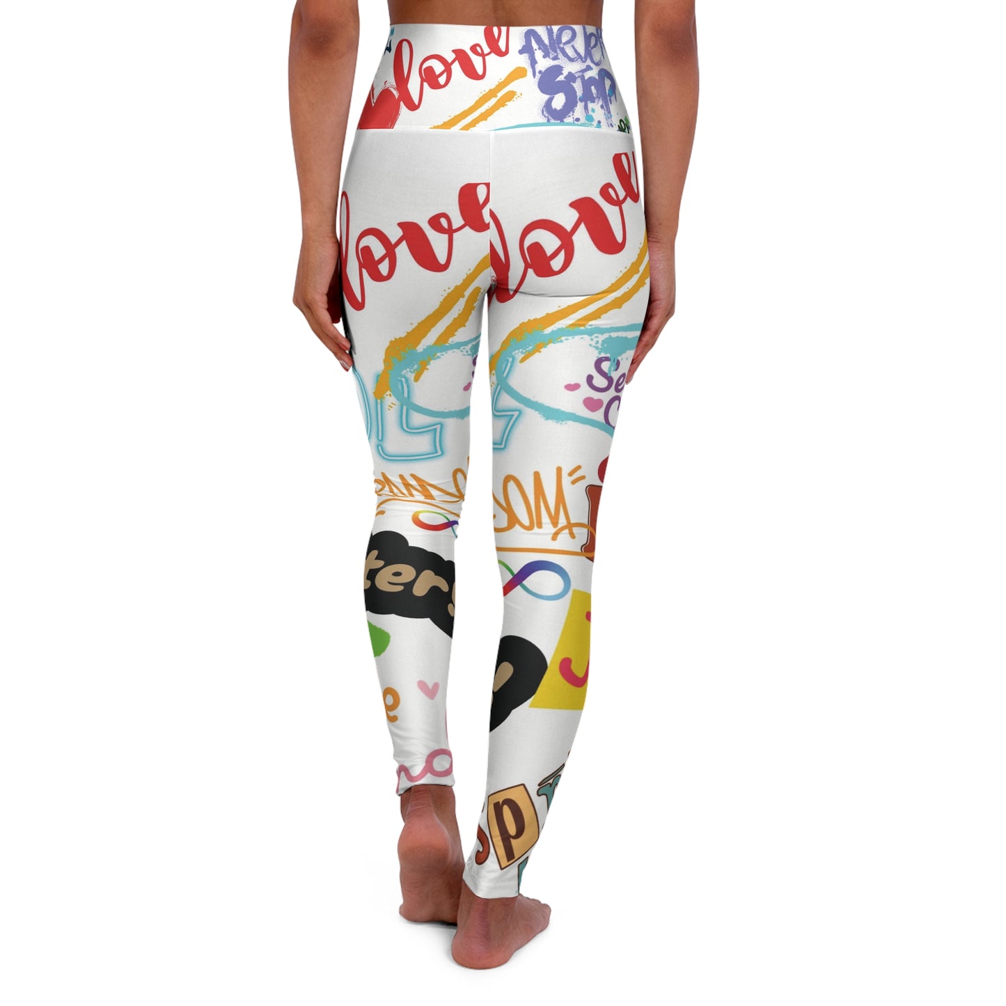 Graffiti High Waisted Yoga Leggings (AOP)