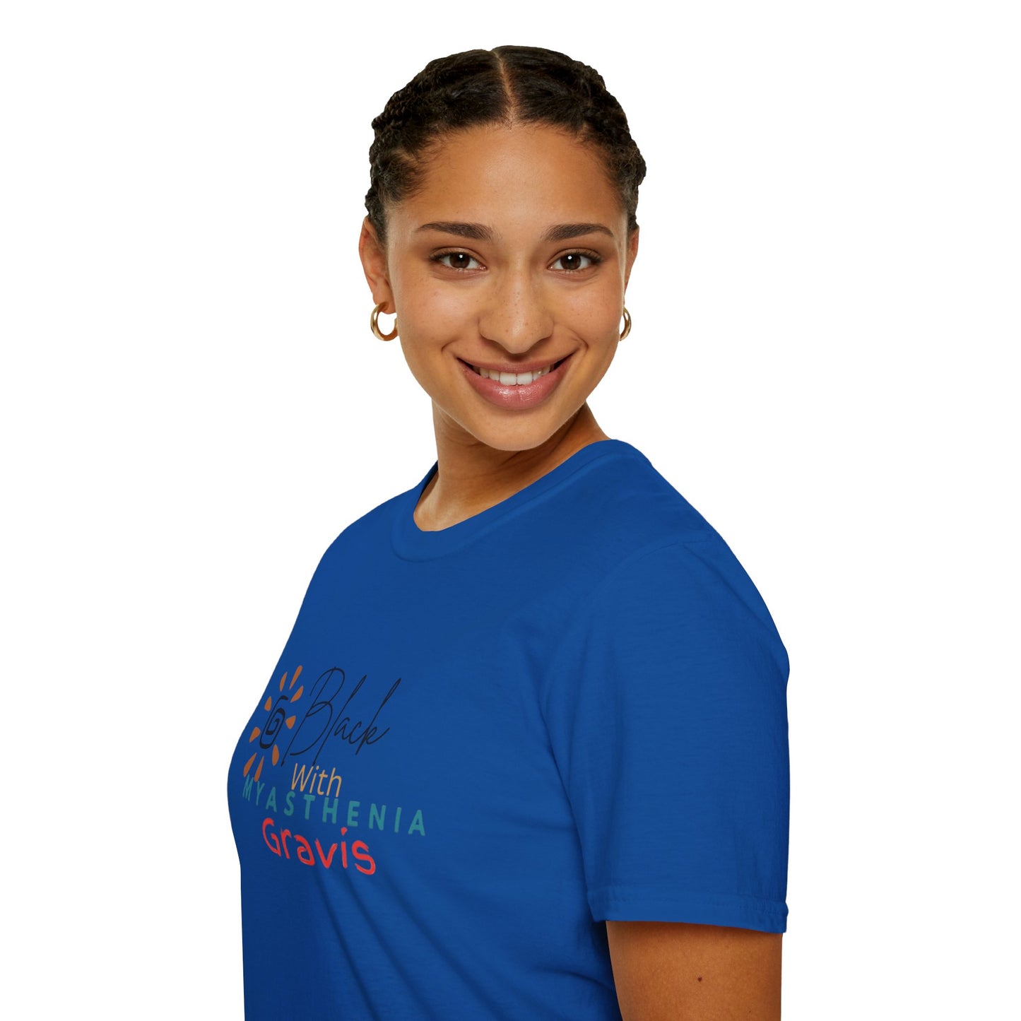 Black with Myasthenia Gravis Softstyle T-Shirt