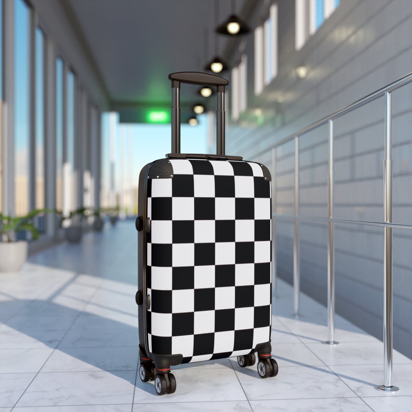 Suitcase with checkered print