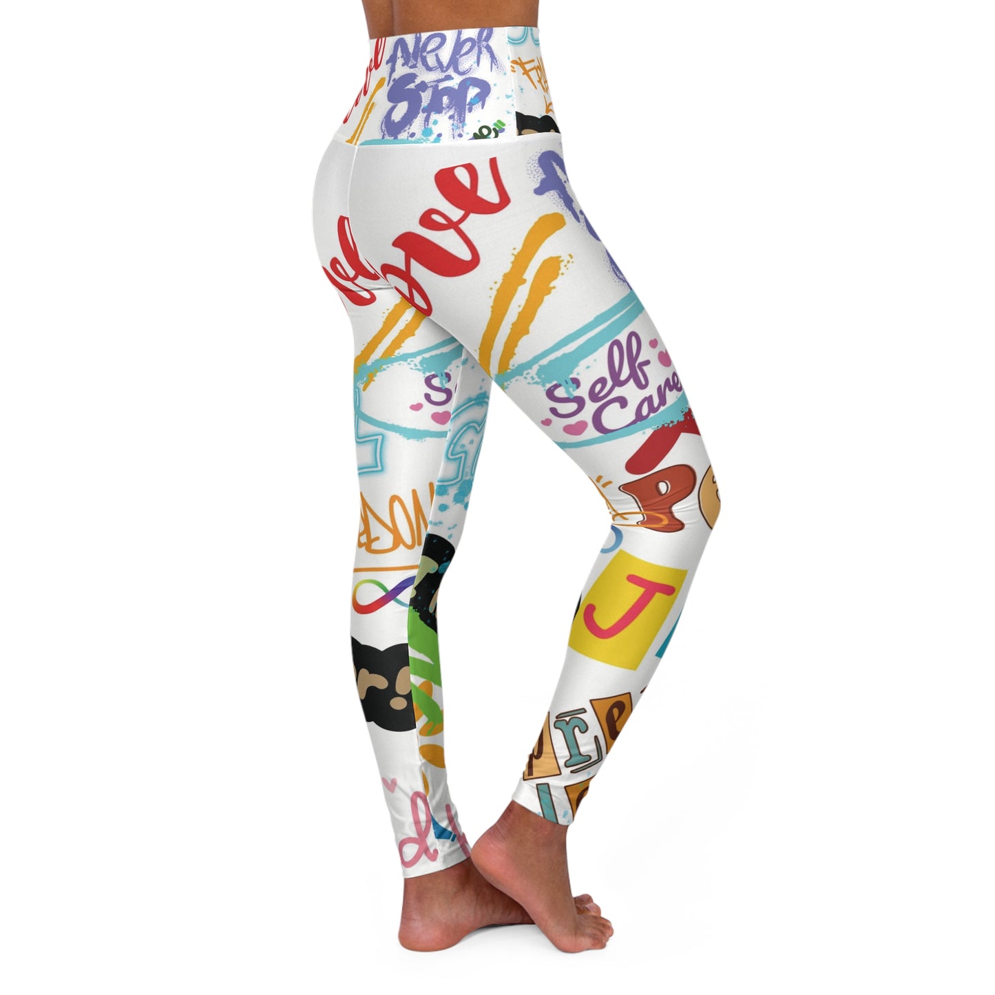 Graffiti High Waisted Yoga Leggings (AOP)