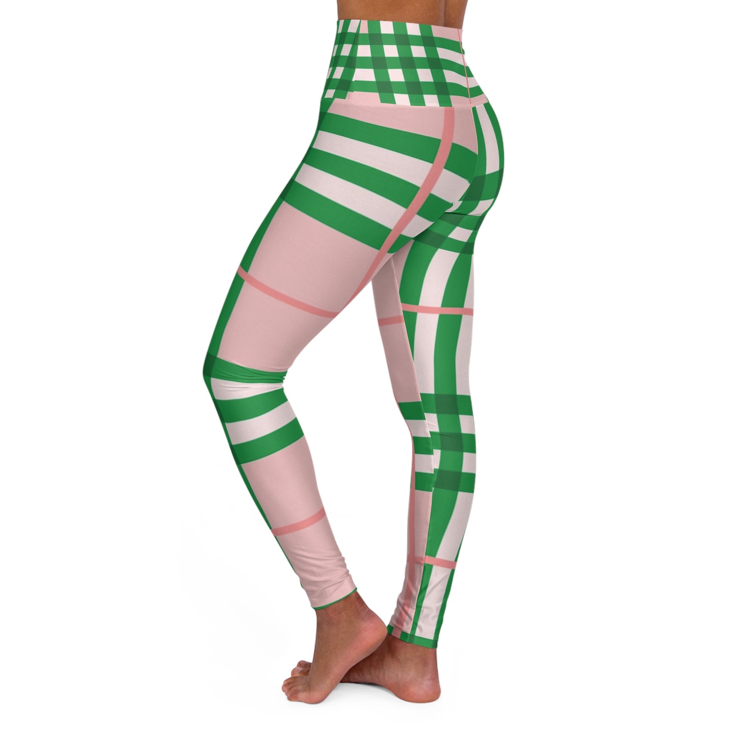 Plaid High Waisted Yoga Leggings (AOP)
