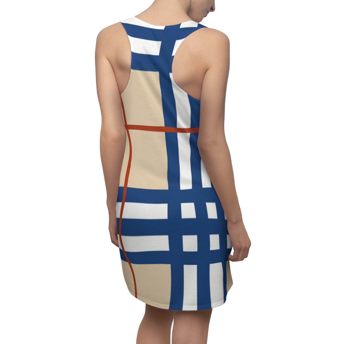 Plaid Cut & Sew Racerback Dress (AOP)