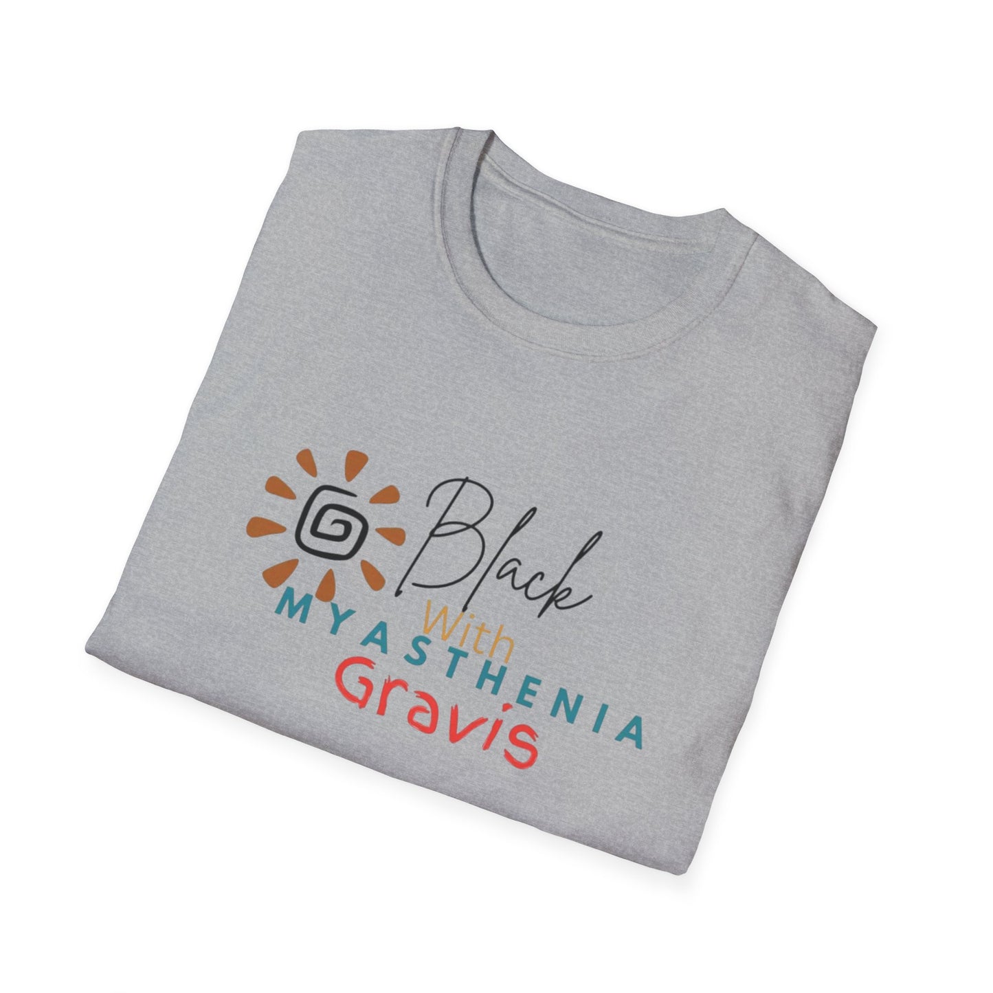 Black with Myasthenia Gravis Softstyle T-Shirt