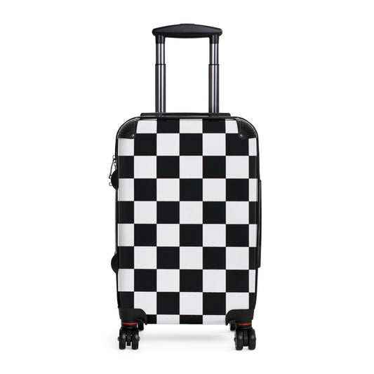 Suitcase with checkered print