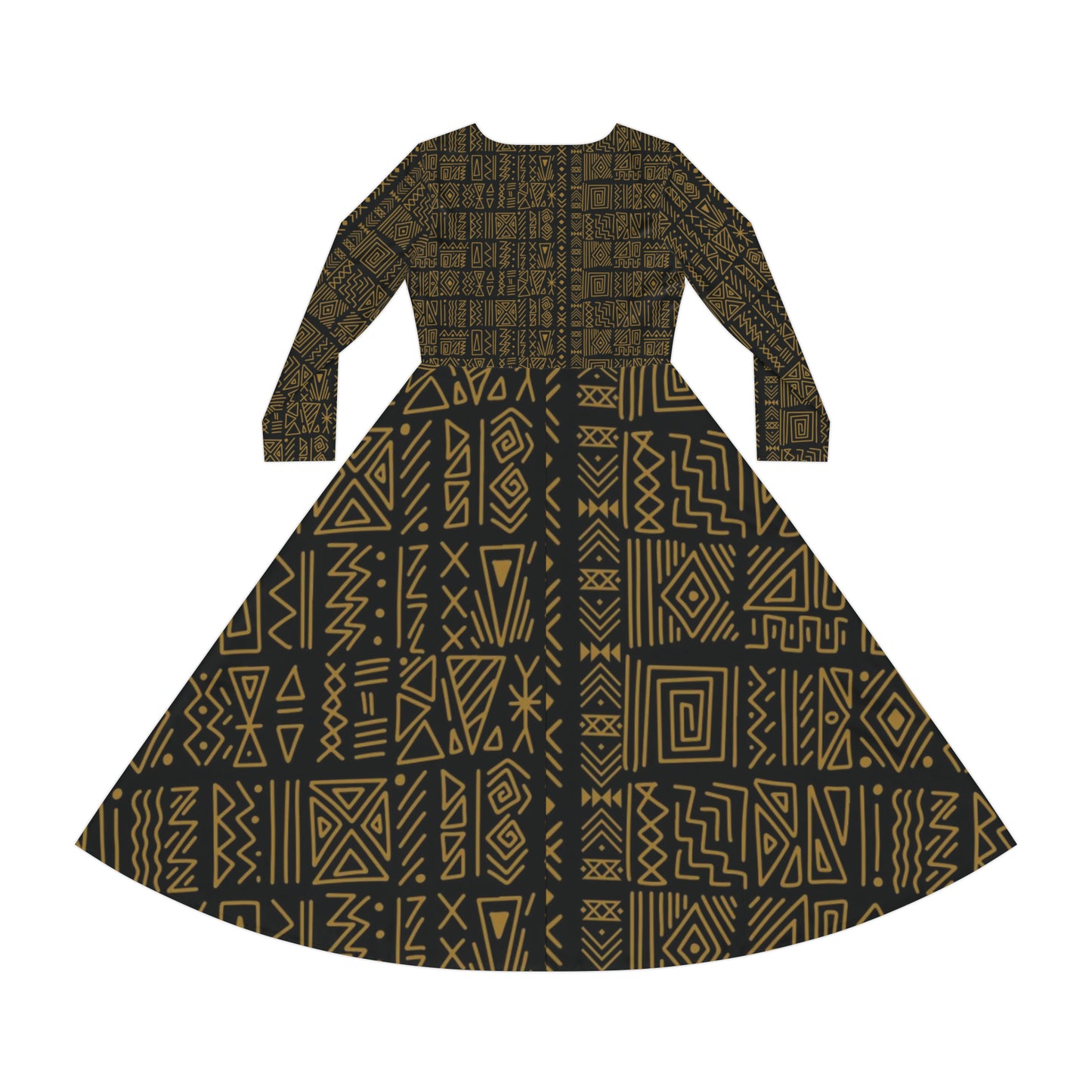 Tribal print Long Sleeve Dance Dress (AOP)