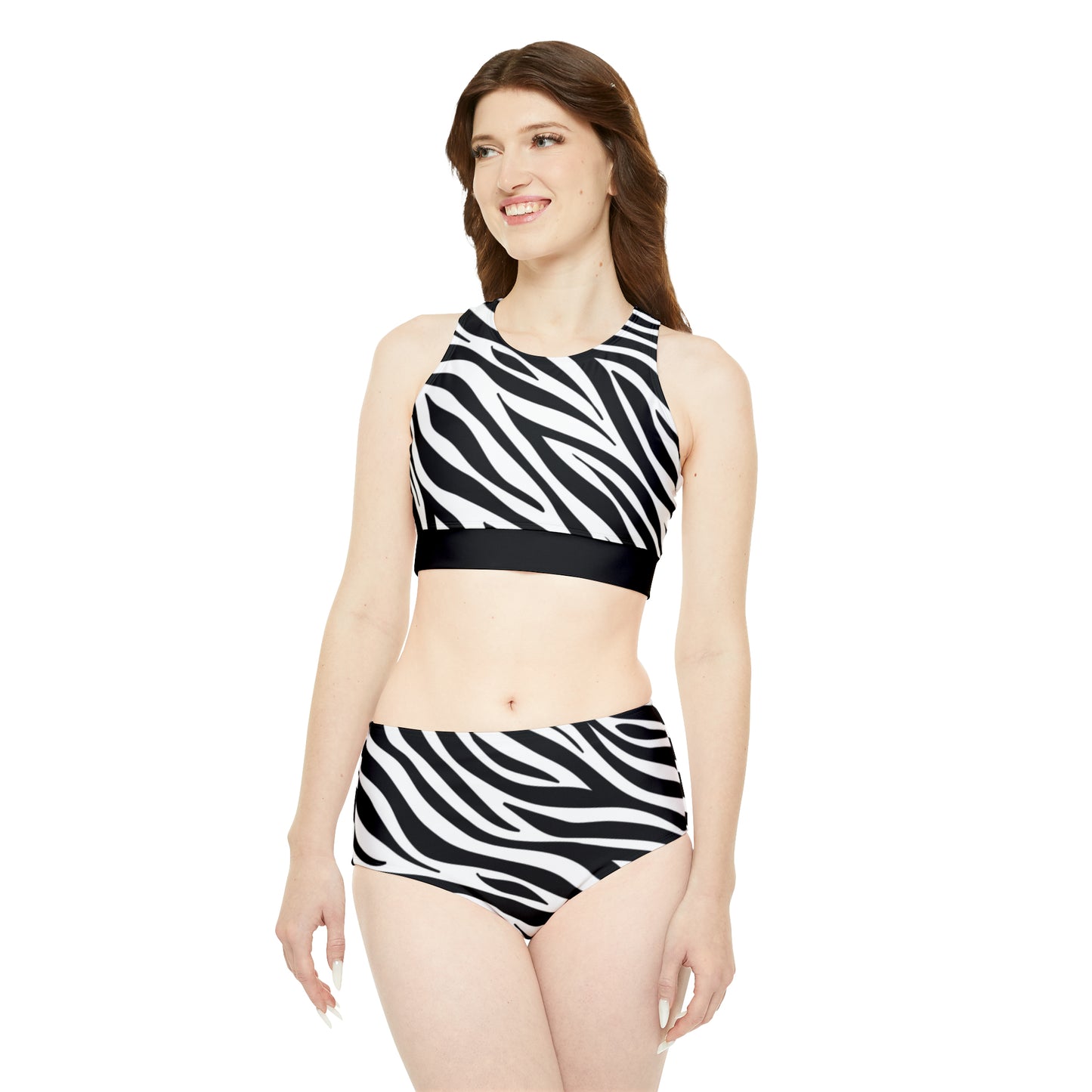 Zebra Sporty Bikini Set (AOP)
