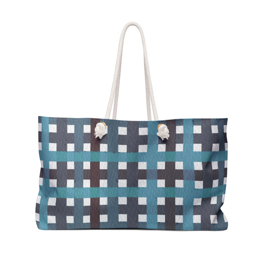 Weekender Bag in blue plaid