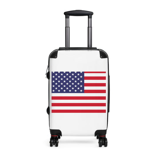 Suitcase with American flag