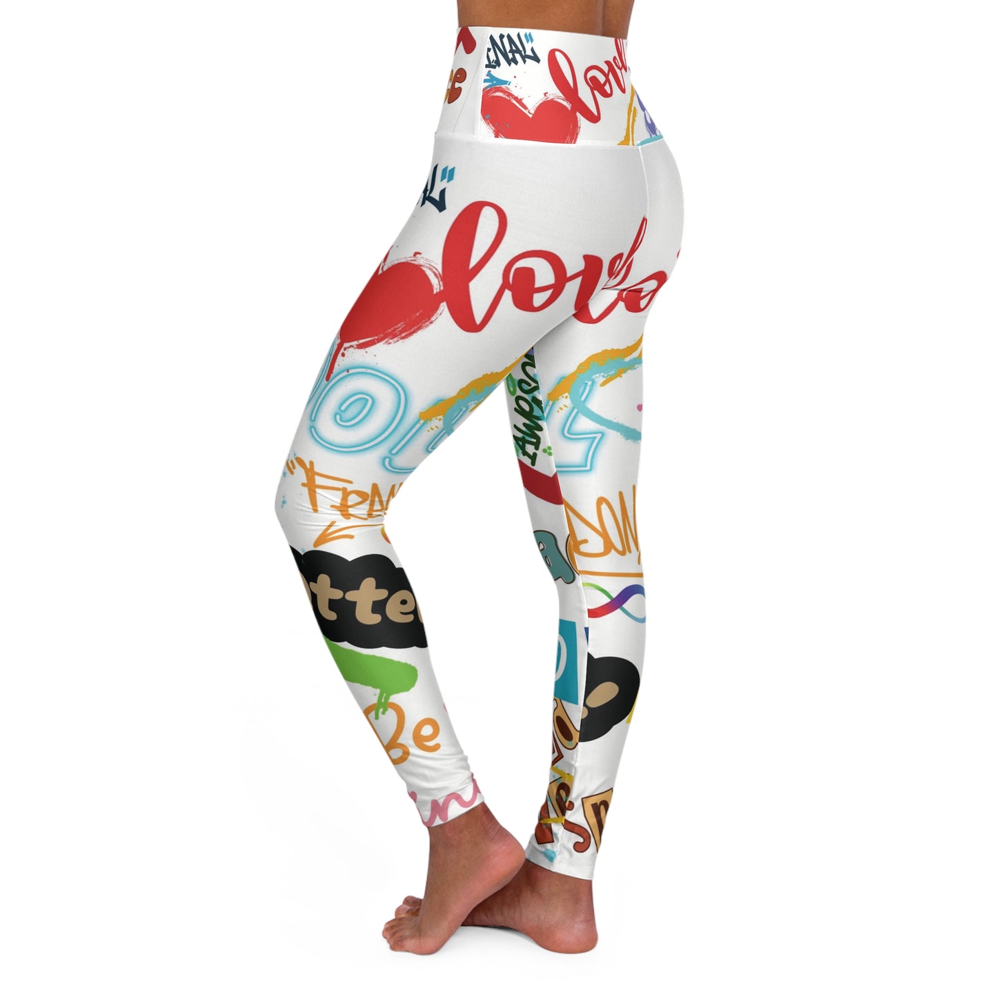 Graffiti High Waisted Yoga Leggings (AOP)