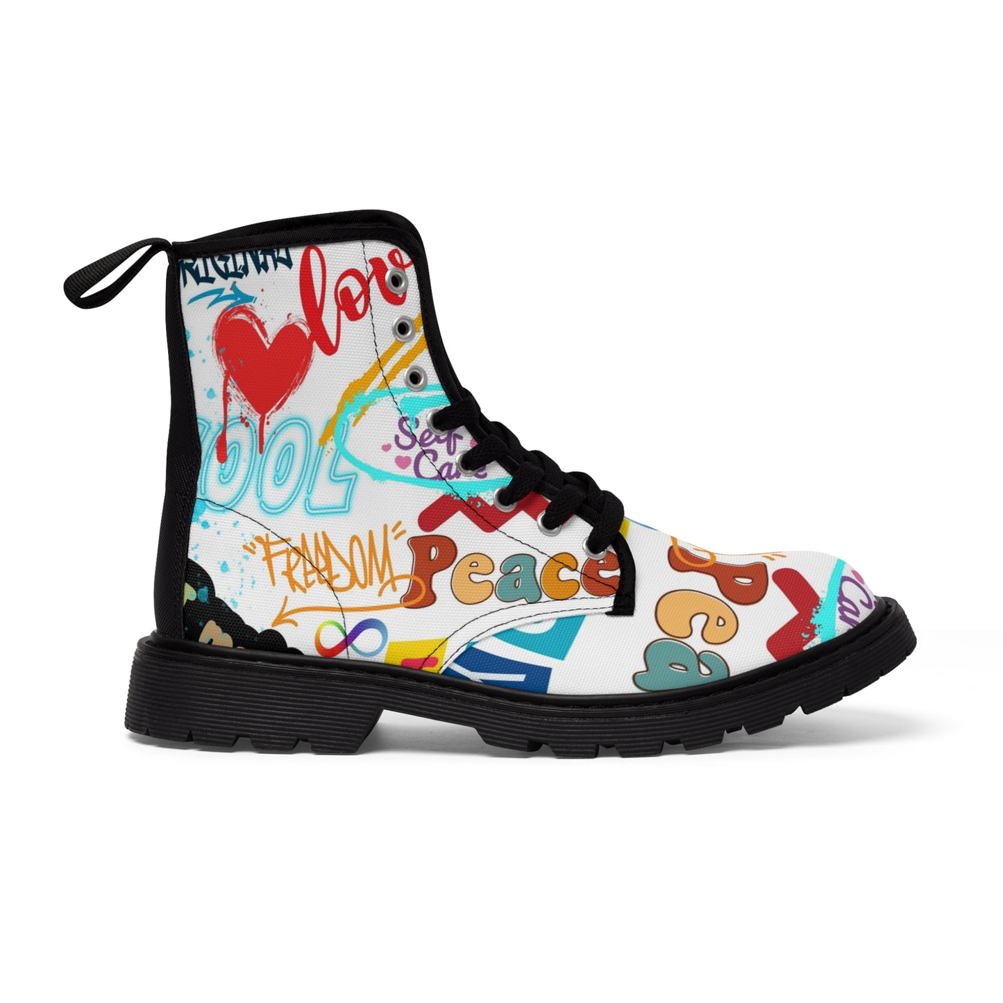 Awesome Women's Graffiti Canvas Boots