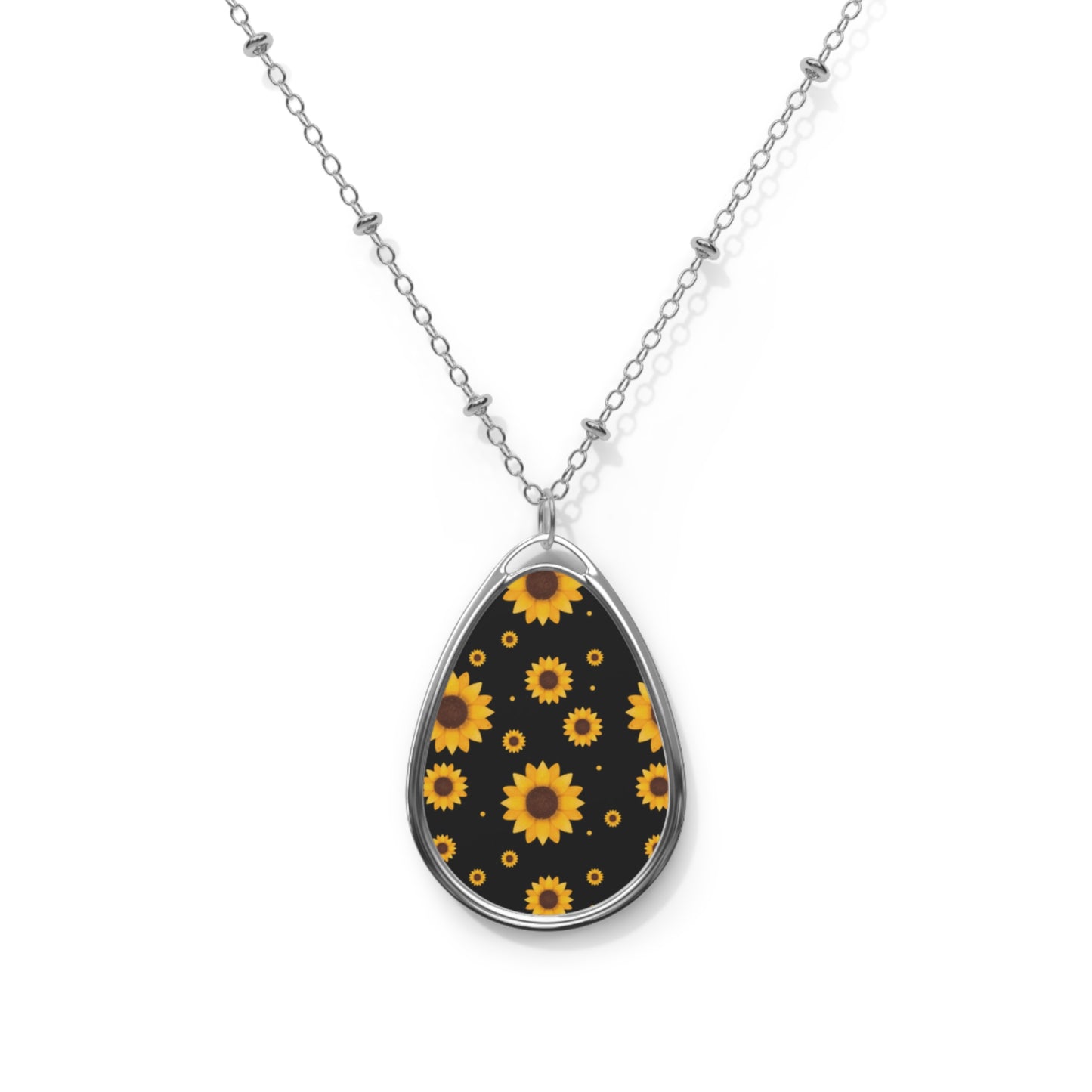 Sunflower Oval Necklace