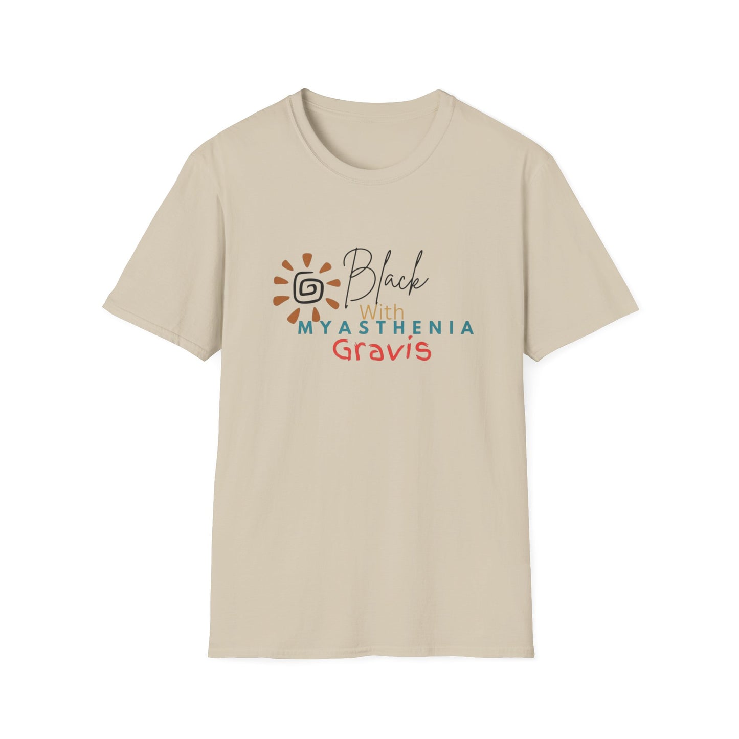Black with Myasthenia Gravis Softstyle T-Shirt