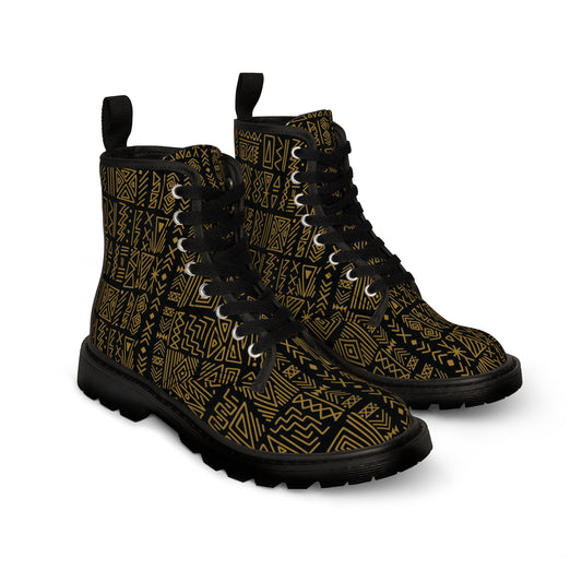 Tribal Print Canvas Boots