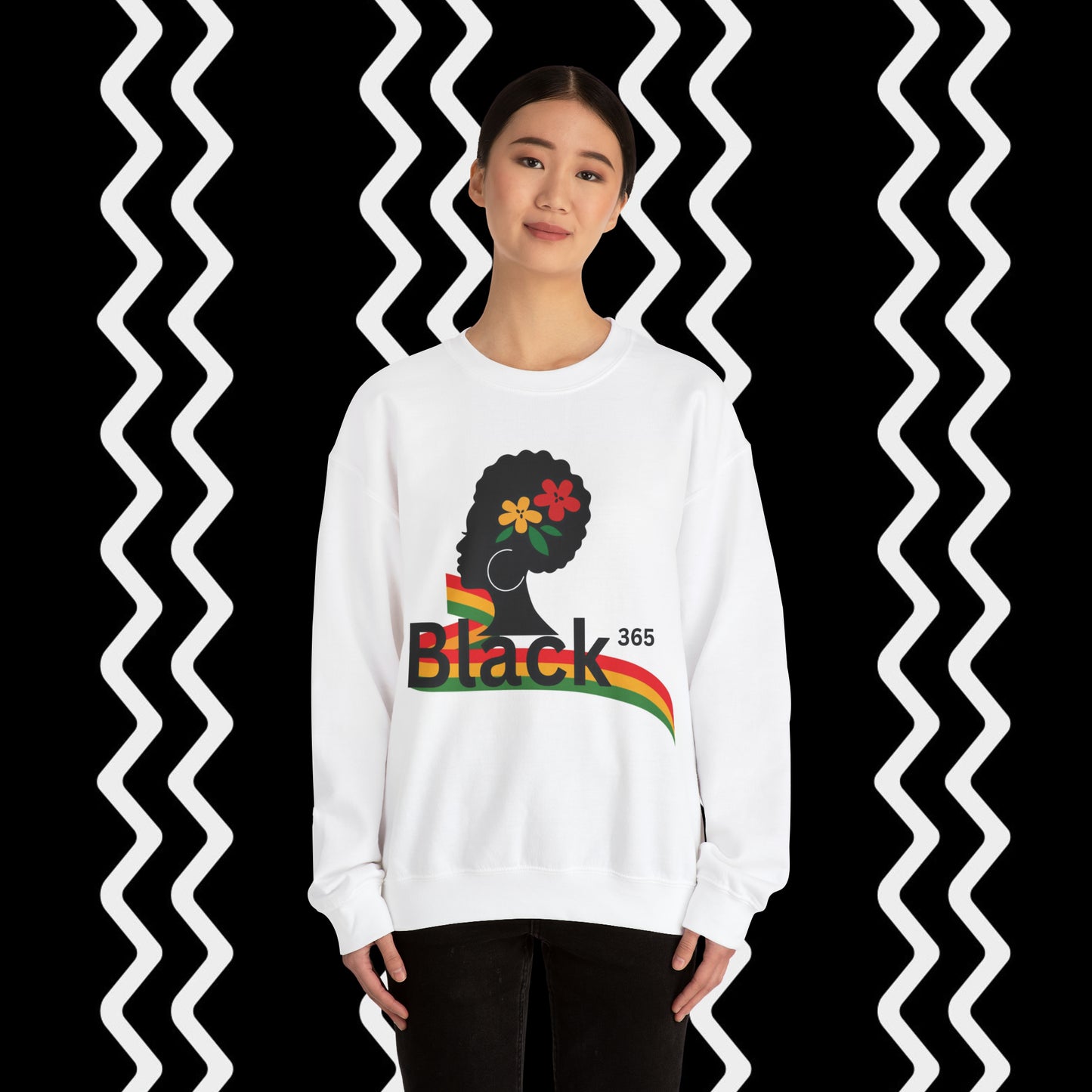 Black 366  Heavy Blend™ Crewneck Sweatshirt