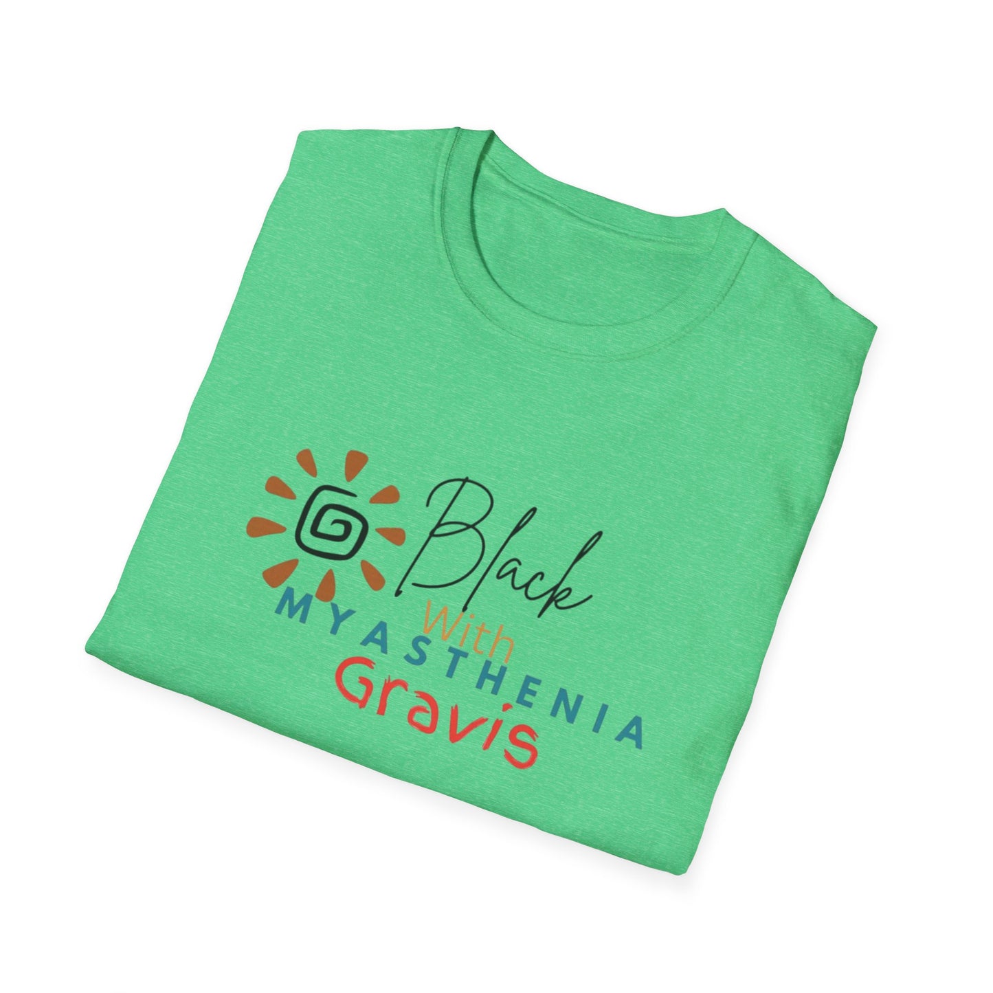Black with Myasthenia Gravis Softstyle T-Shirt