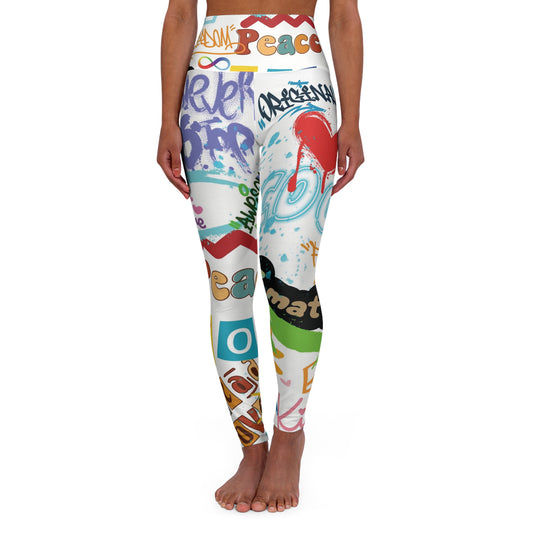 Graffiti High Waisted Yoga Leggings (AOP)