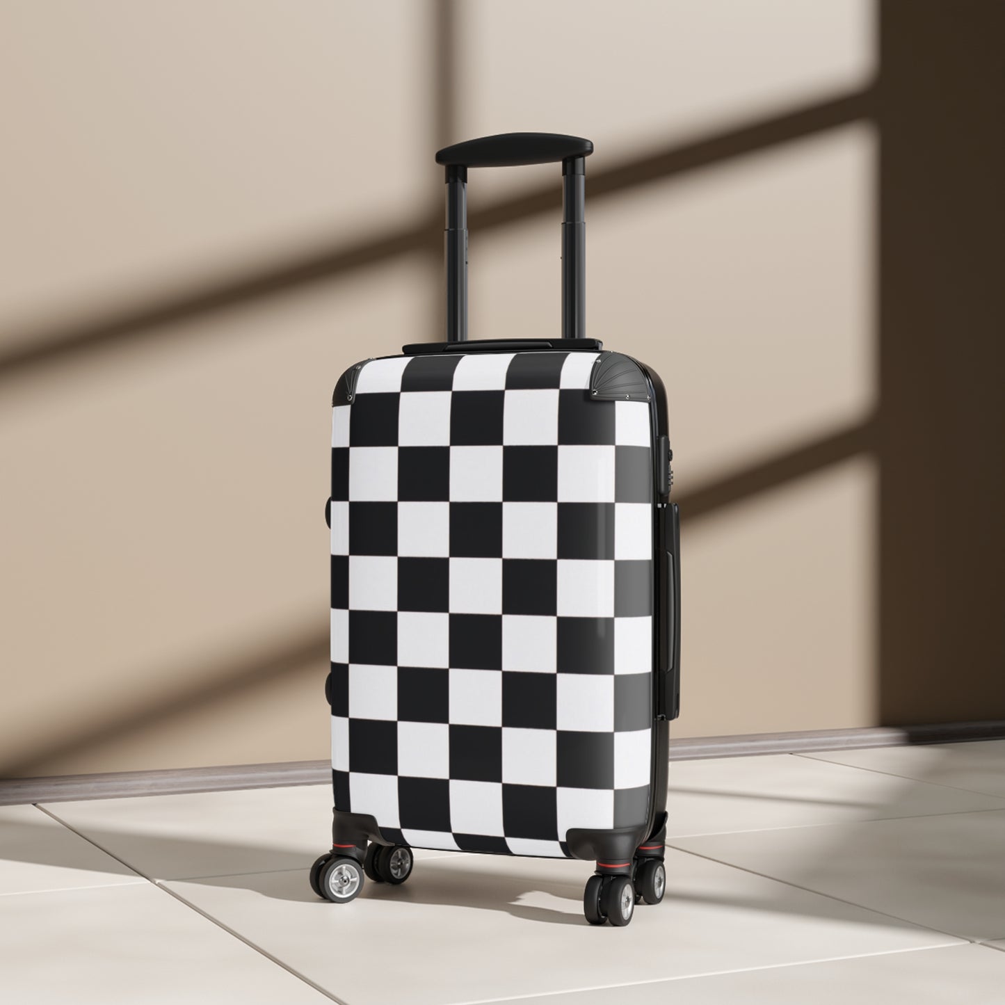 Suitcase with checkered print