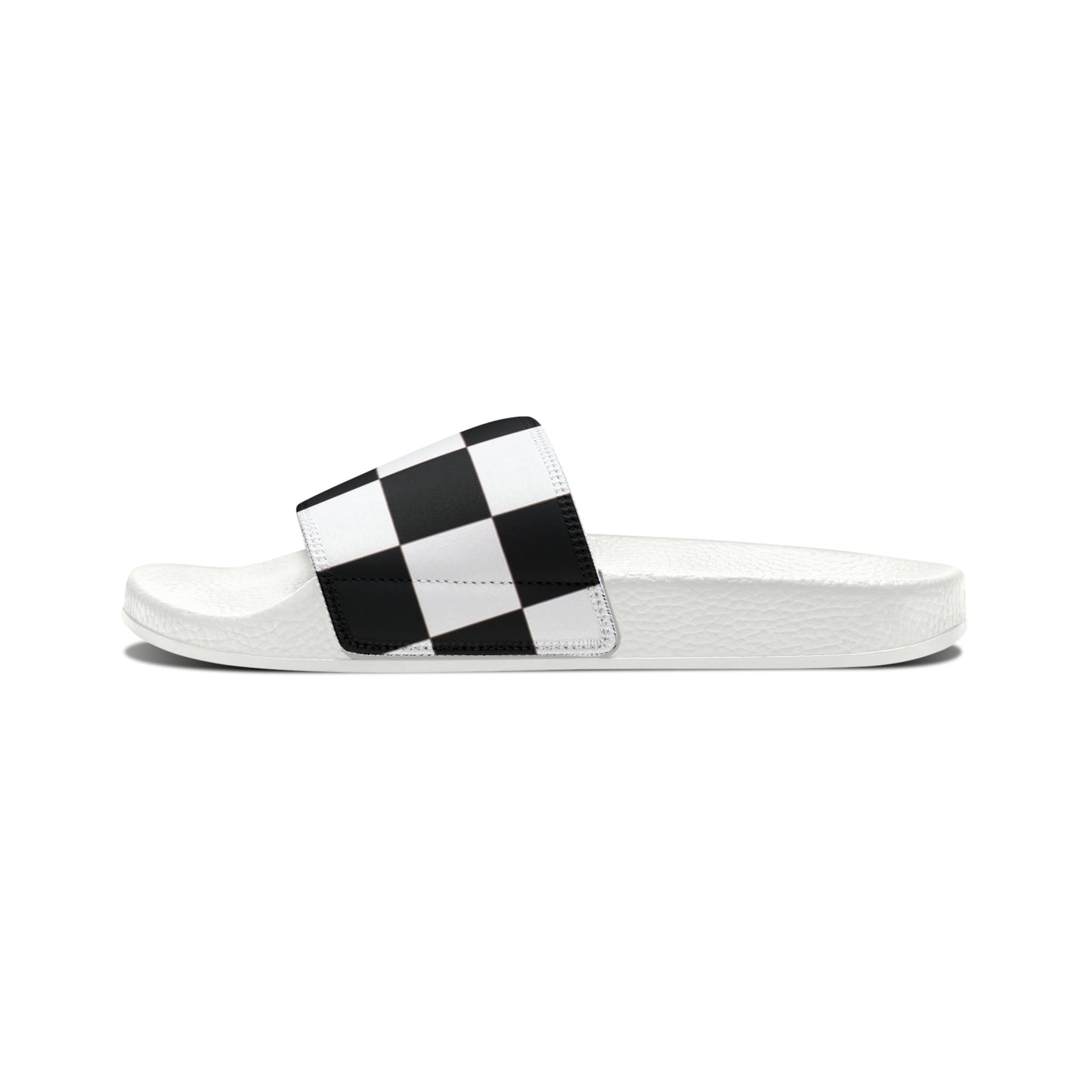 Checker Print PU Slide Sandals