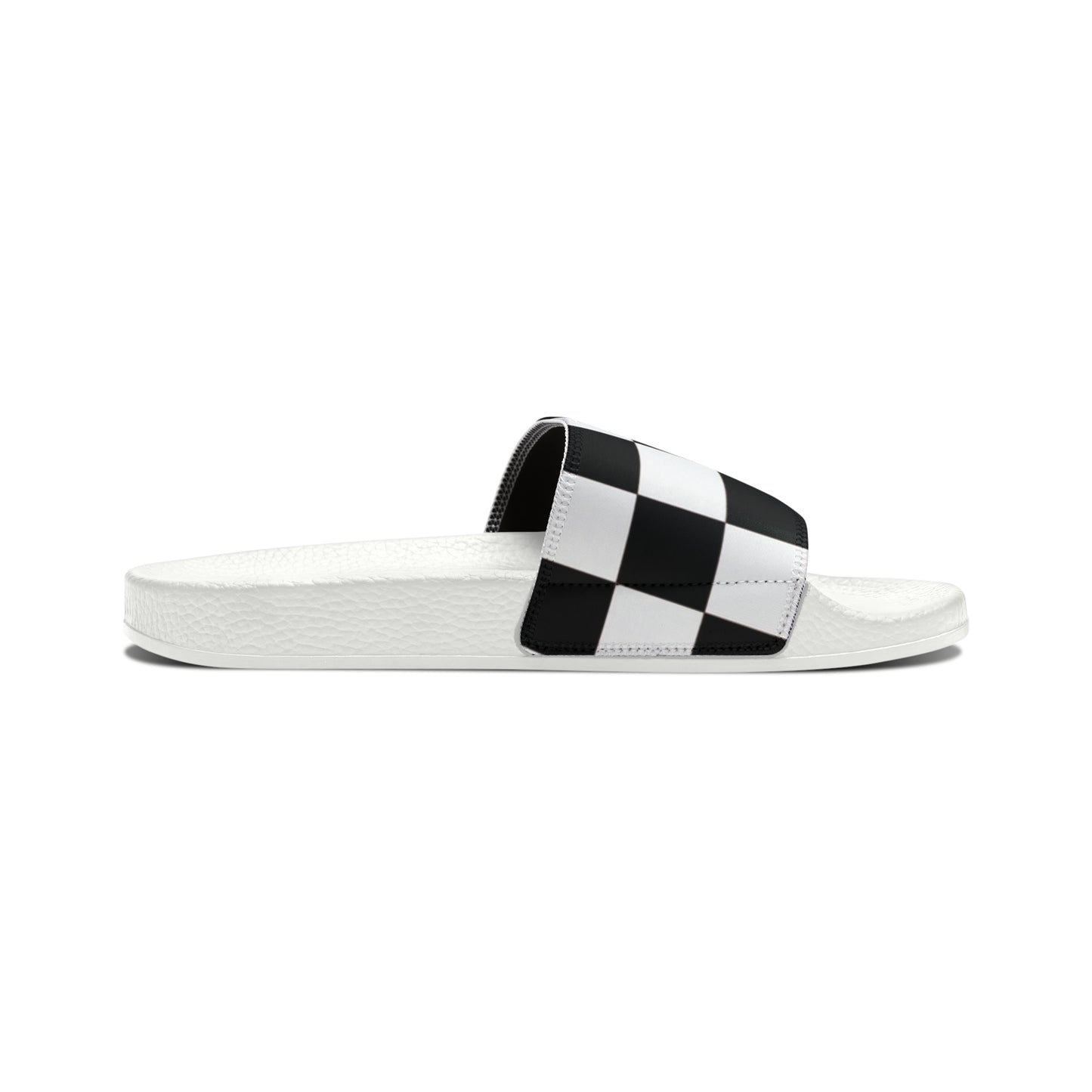 Checker Print PU Slide Sandals
