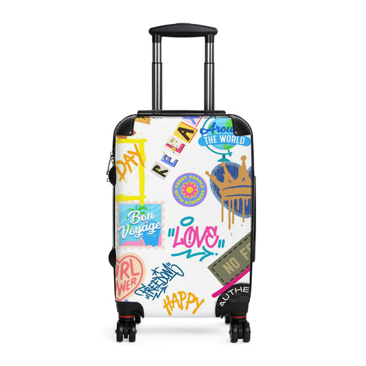 Suitcase with graffiti print