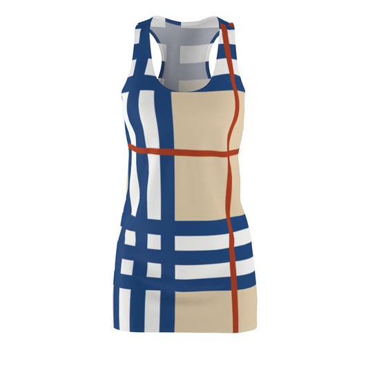 Plaid Cut & Sew Racerback Dress (AOP)