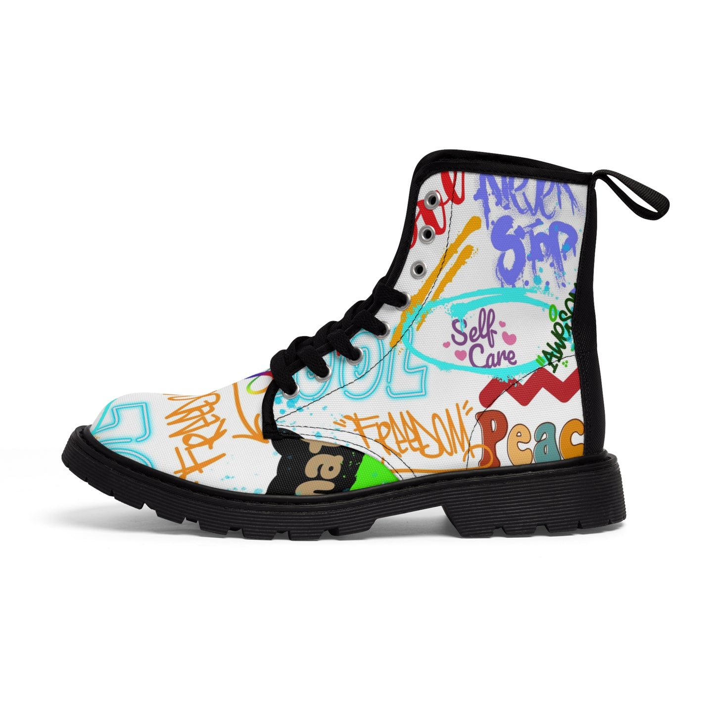 Awesome Women's Graffiti Canvas Boots
