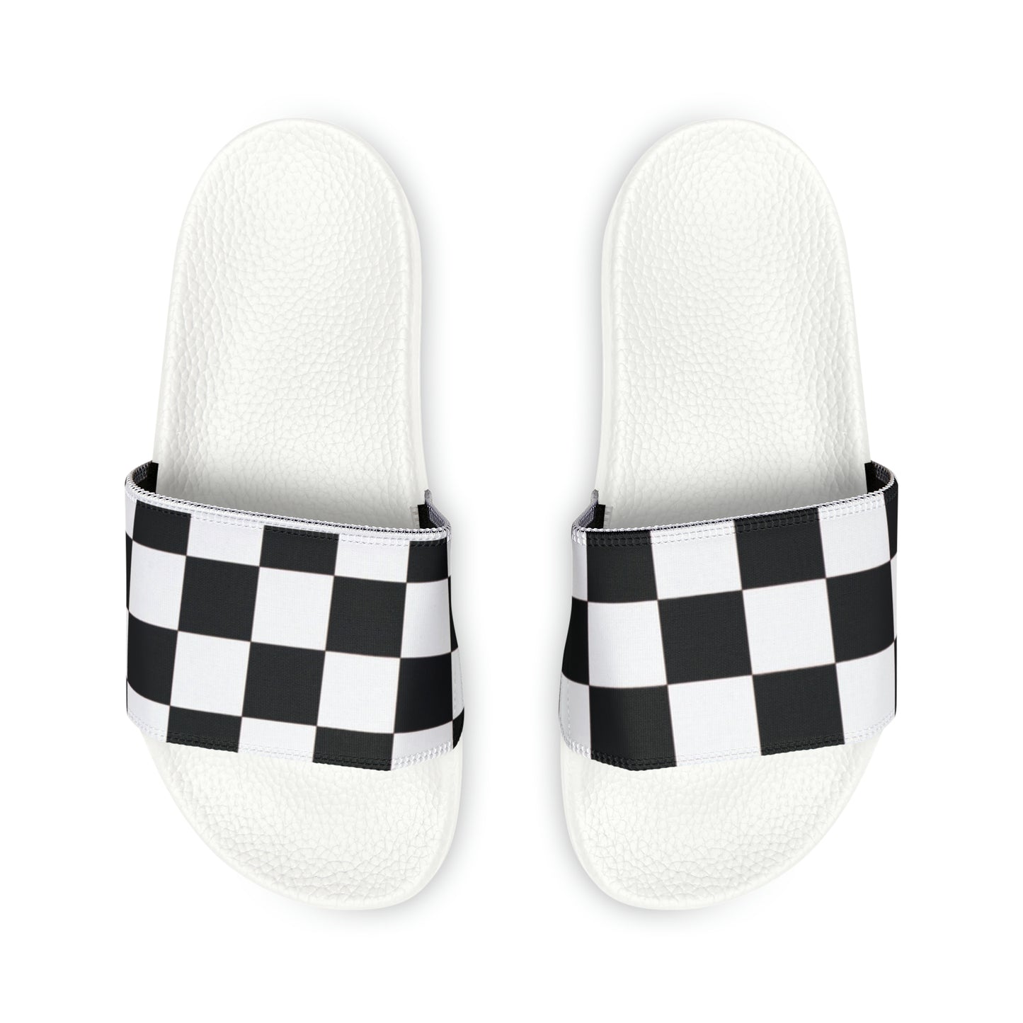 Checker Print PU Slide Sandals