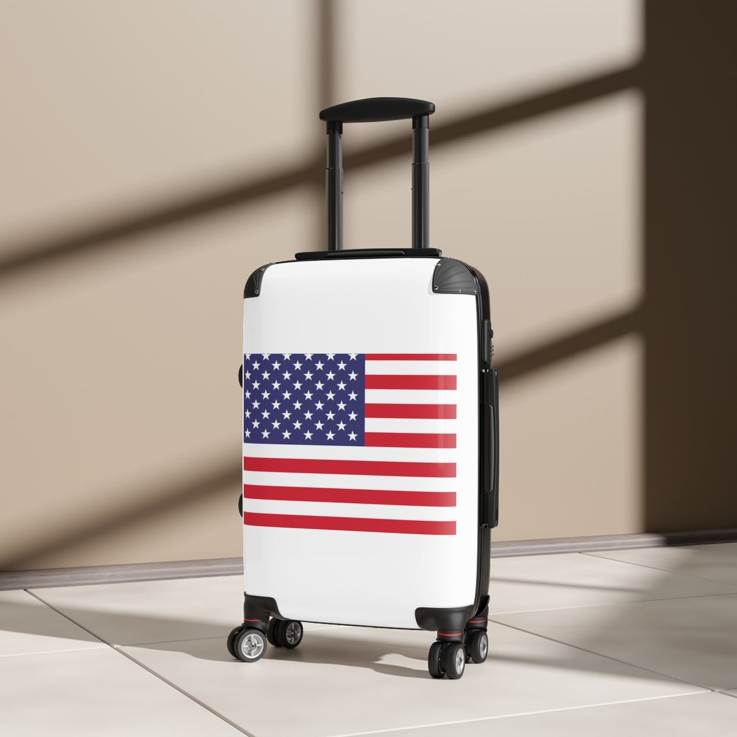 Suitcase with American flag