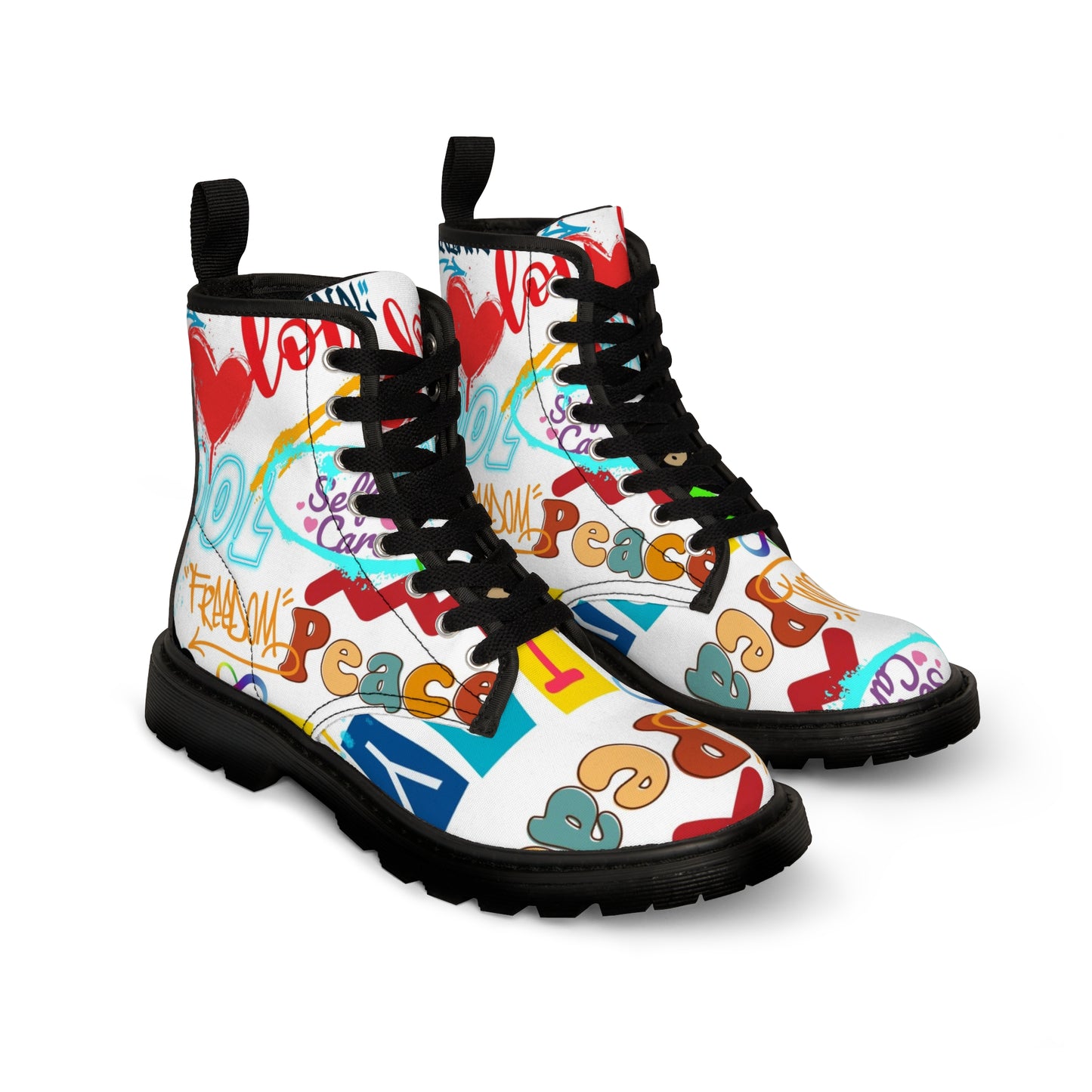 Awesome Women's Graffiti Canvas Boots