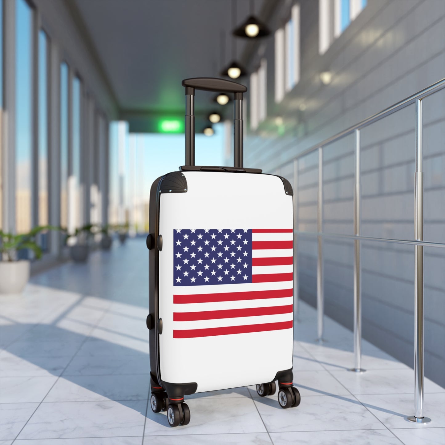 Suitcase with American flag