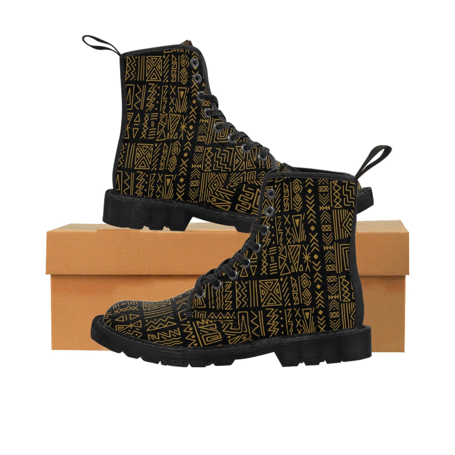 Tribal Print Canvas Boots