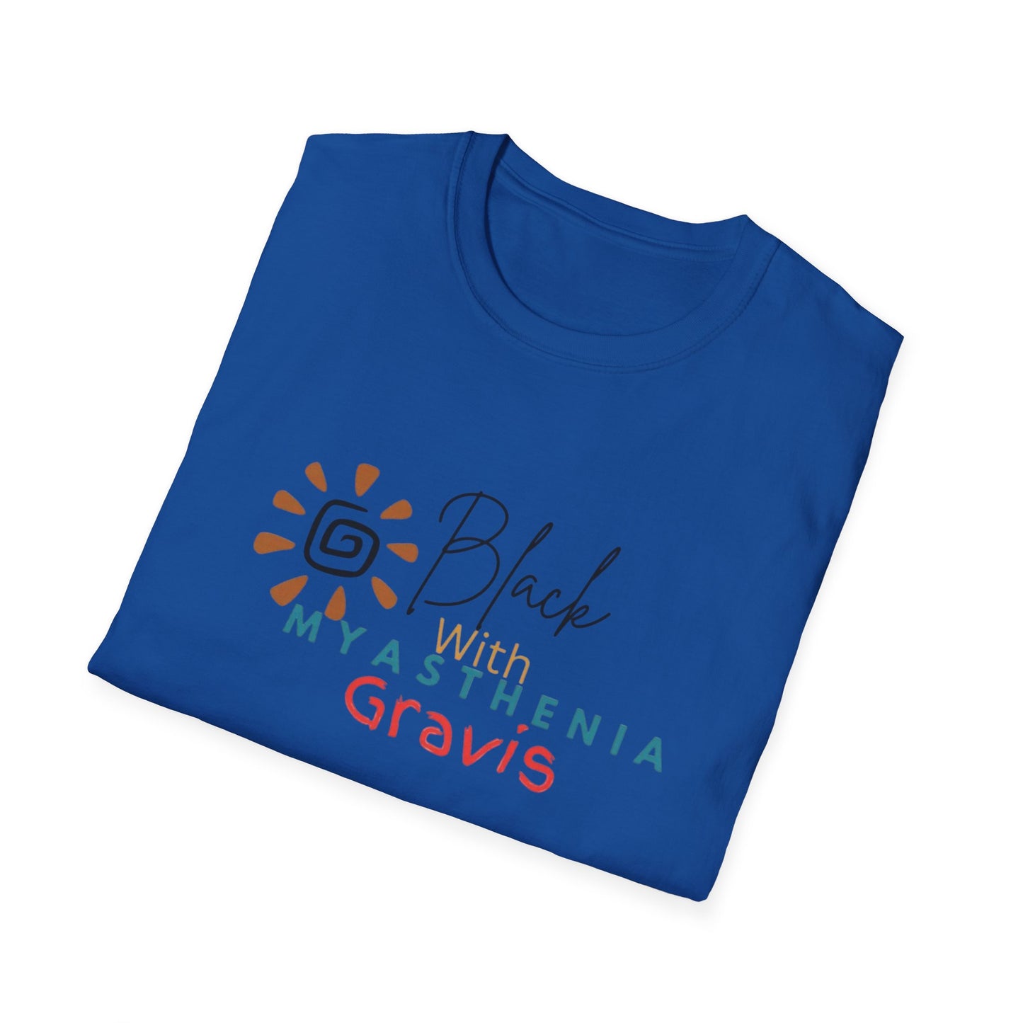 Black with Myasthenia Gravis Softstyle T-Shirt