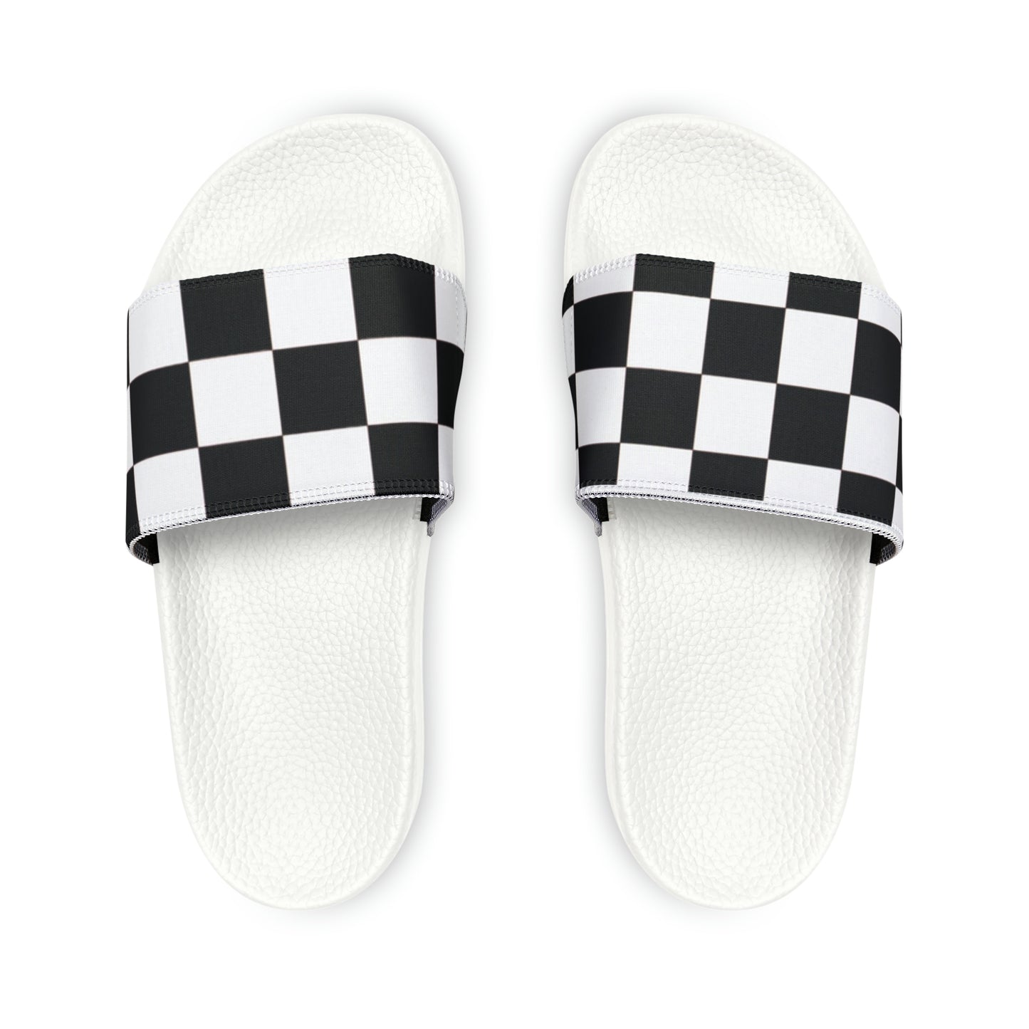 Checker Print PU Slide Sandals