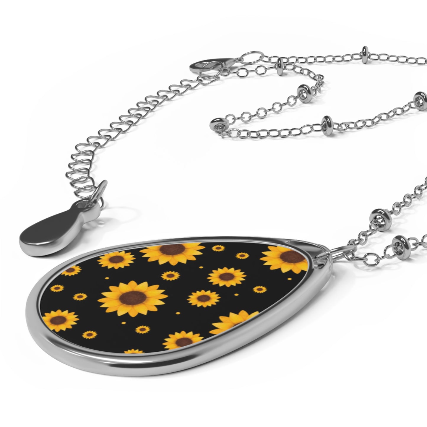 Sunflower Oval Necklace